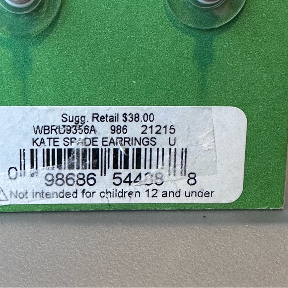 New Kate Spade - Small MultiGlitter Square Stud Earring - Picture 3 of 11